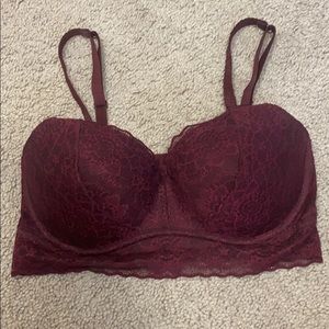 Burgundy Lace Padded Bralette